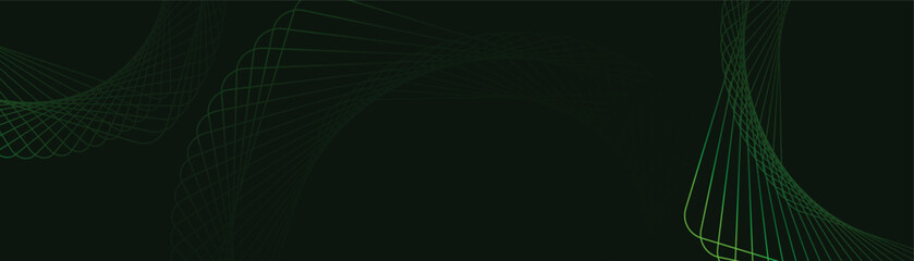 Poster - Dark abstract background with glowing geometric lines. Modern shiny lines pattern.