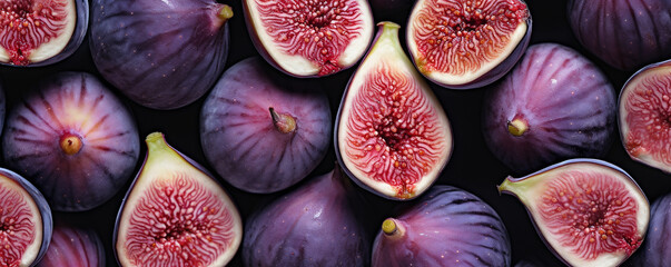 Wall Mural - Fresh sweet juicy ripe figs healthy raw purple fruit