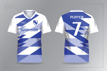 blue sport jersey for football or soccer shirt template