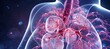 Detailed 3d illustration of healthy lungs, ideal for medical concepts and healthcare presentations