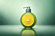 citrus flavoured shampoo , cosmetics bottle