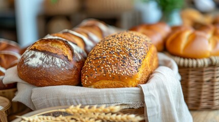 Wall Mural - Freshly Baked Artisan Bread Display