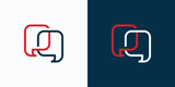 Fototapeta  - Face line chat bubble vector logo design