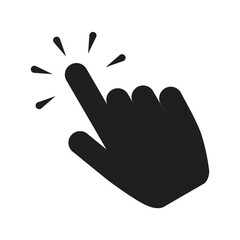 Poster - Click finger icon set. Hand touching of cursor. Choose pointer symbol for website, app. Black mouse pointer for technology interface. Tap sign. Touch gesture icon on isolated background. vector