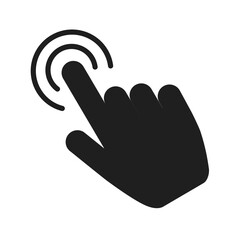 Poster - Click finger icon set. Hand touching of cursor. Choose pointer symbol for website, app. Black mouse pointer for technology interface. Tap sign. Touch gesture icon on isolated background. vector