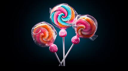 Wall Mural - candy isolated on black background