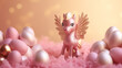 Toy Unicorn 3D character. Magic fairy tale character unicorn 3d illustration for girls.
