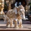 Small elephant figurine with a white tusk Ai generated art