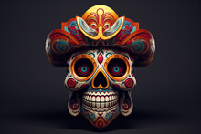 Cinco De Mayo / Day Of The Dead Mexican Skull Mascot