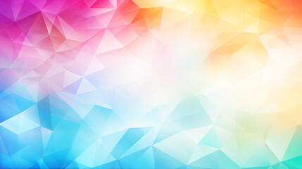 Wall Mural - watercolor-style polygon background in light rainbow colors