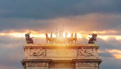 Wall Mural - Arch of Peace, or Arco della Pace, city gate in the centre of the Old Town of Milan