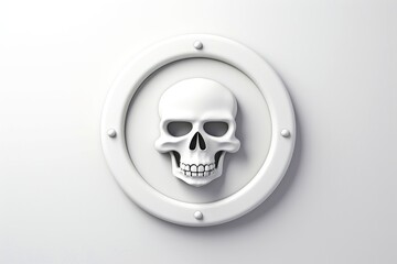Wall Mural - Close-up, 3d mockup of abstract skull with minimal background