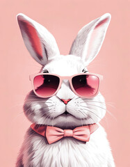 Wall Mural - Cool looking easter bunny with sunglasses