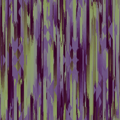 Fototapete - Geometric abstract grunge vintage pattern. Ikat style. Seamless vector image.