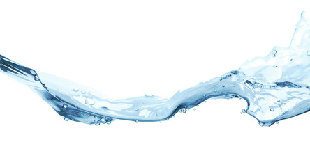 Water wave isolated on a white background close-up, clean drinking water concept