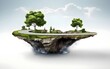 © kittima - object 3d with mountain road view and trees floating on air