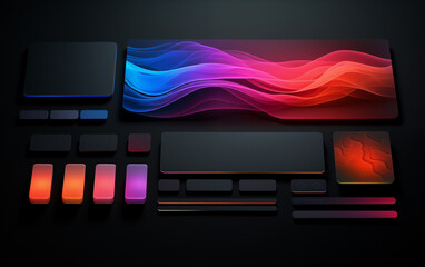 Wall Mural - neon color abstract squares background,created with generative ai tecnology.