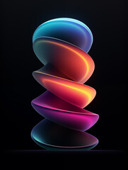 Poster - Neon color abstract spiral background,created with Generative AI tecnology.