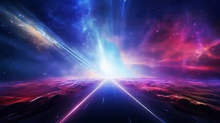 Wall Mural - vibrant interstellar journey: abstract new age space background with intergalactic highway, perfect 