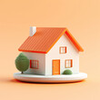 © Piotr - Small Model House Plate, Miniature House on a Plate for Display or Decoration