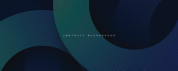 Wall Mural - Abstract blue circle geometric background. Diagonal modern shape texture design vector.