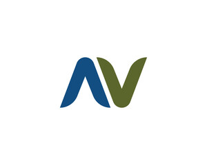 Fototapete - AV LOGO DESIGN VECTOR TEMPLATE