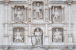 Altarpiece and statues. Access door Arco de Santa María, Burgos, Castilla y León, Spain.