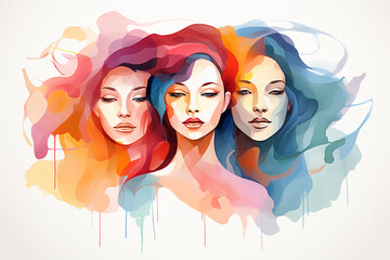 Wall Mural - Happy Women's Day illustration