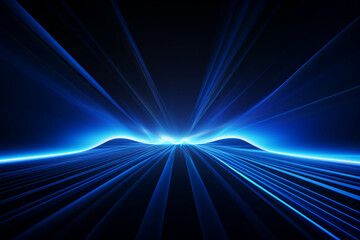 Wall Mural - Blue light effect glows in the dark.