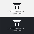 Abstract Logo design of luxury column antique building for attorney, law, university and museum.