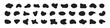 Liquids blob shape set of black icons isolated on white background. Flat vector