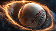 Baseball comet hurling through the cosmos