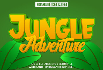 Aufkleber - Editable 3d text style effect - Jungle Adventure text effect Template
