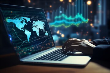 Poster - Business Finance Analytics: Graph Chart Report, Digital Marketing Sale, Financial Management Technology