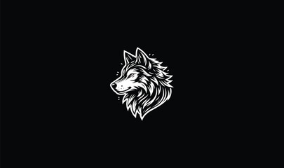 Wall Mural - wolf logo, wolf face, wolf design,