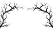 © Andrii Yablonskyi - Illustration of a frame of rustling black branches, on a white background created with Generative Ai