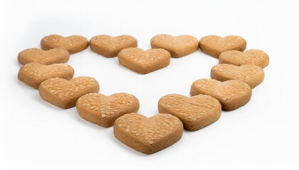 Wall Mural - small heart shaped cookies arranged to form a large heart