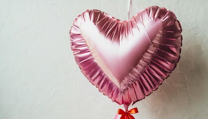Wall Mural - cute pastel paper party heart valentine pinata behind a white wall