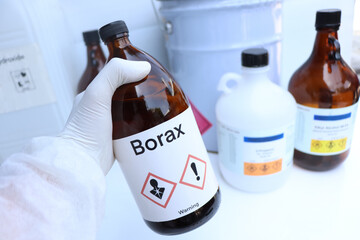 Canvas Print - Borax in chemical container , chemical in the laboratory and industry