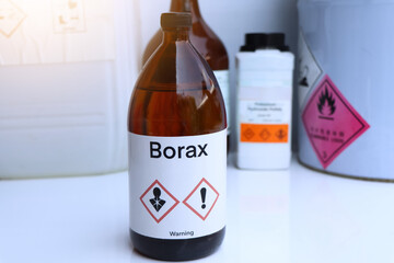 Poster - Borax in chemical container , chemical in the laboratory and industry