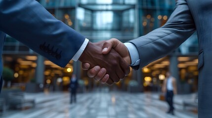 Businessmen Shaking Hands to Seal a Deal, Symbol of Successful Corporate Agreement