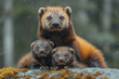 The dynamics of a wolverine family at their den