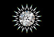 3D rendering top view diamond isolated on black background without AI generated