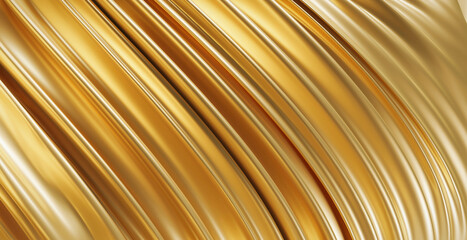 Poster - Abstract Colorful Silk Waves Curve Background 3D Rendering 