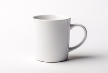 White Coffee Mug Isolated On A White Background, Tonal Sharpness