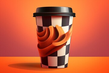 Wall Mural - An illustration of a flavorful, bold coffee cup to take away. Generative AI