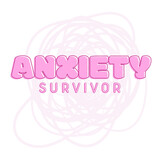 Fototapeta  - anxiety survivor light pink sticker