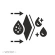 filtration liquid icon, water filter element, purification flat symbol on white background - vector illustration