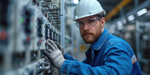 Elektrotechniker arbeitet in der Fabrik