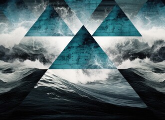 abstract ocean background with geometry shapes and water waves tide comeliness